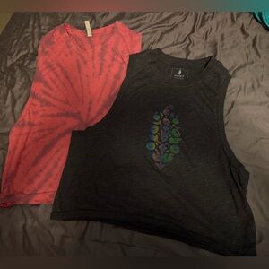 2 Free People cotton workout tops.  Large and medium